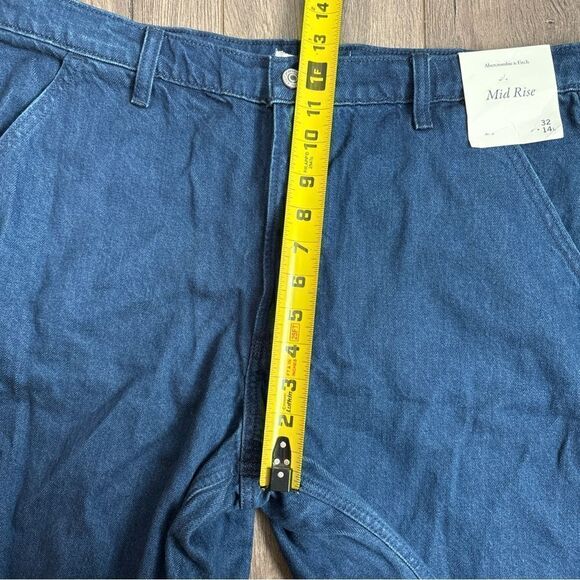 NWT Abercrombie & Fitch Mid Rise Ultra Wide Leg Jeans Size 32 14 LONG 32/14L NEW - Picture 9 of 11